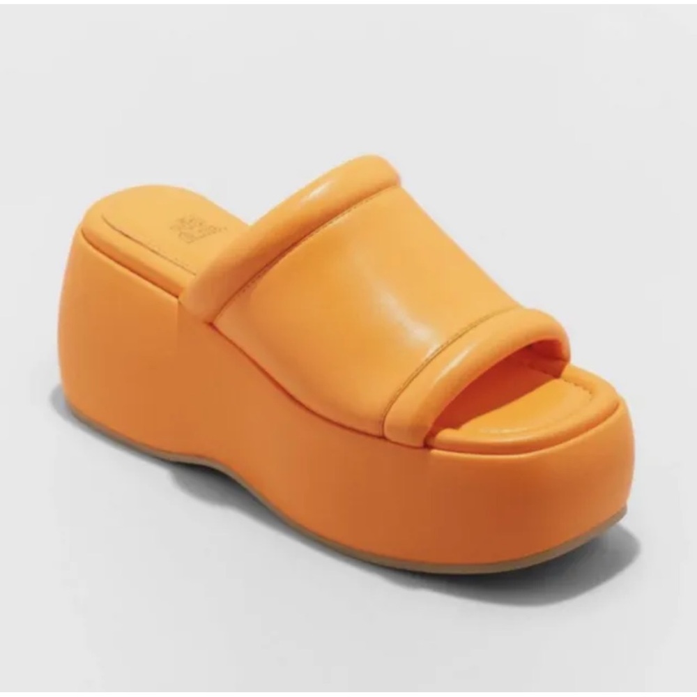 Women's Alanna Slide Wedge Heels - Wild Fable Orange 6